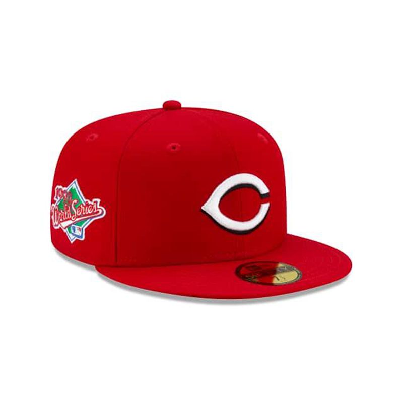 MLB Cincinnati Reds Green Paisley Undervisor 59Fifty Fitted (BLC8562) - Red New Era Caps